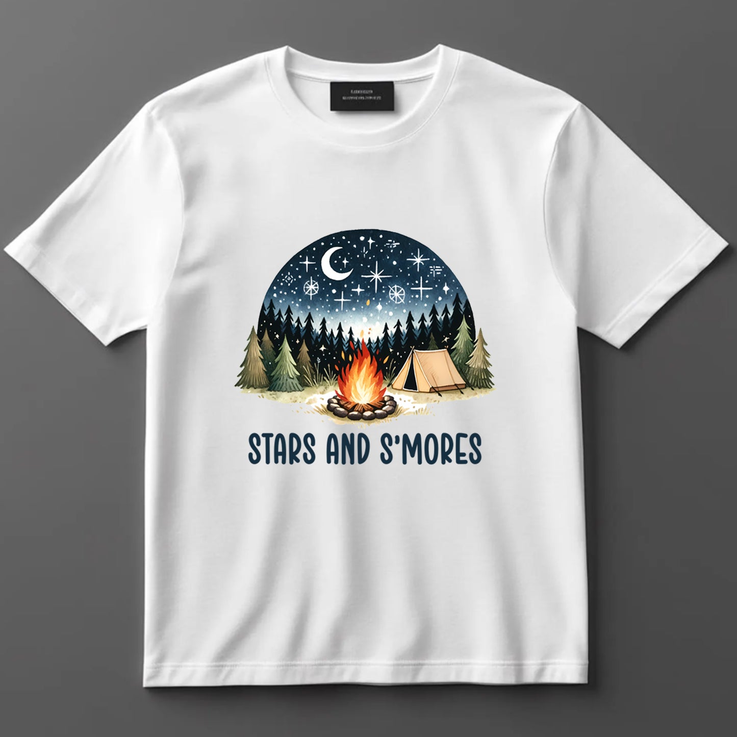 Camping DTF Transfer Iron On Heat Transfer - Ready to Press, Stars and S’mores DTF transfer 6942