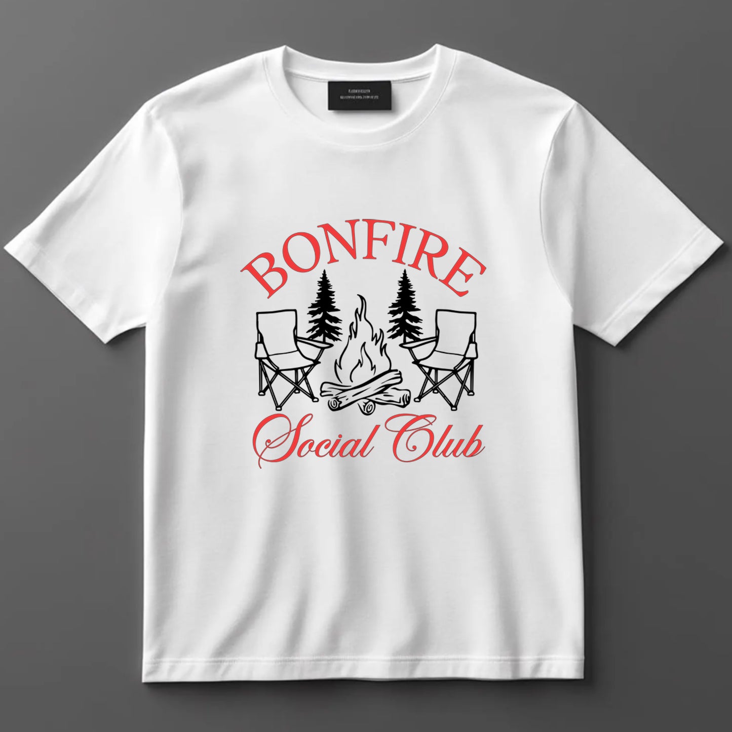 Camping DTF Transfer Iron On Heat Transfer - Ready to Press, Bonfire Social Club DTF transfer 6949