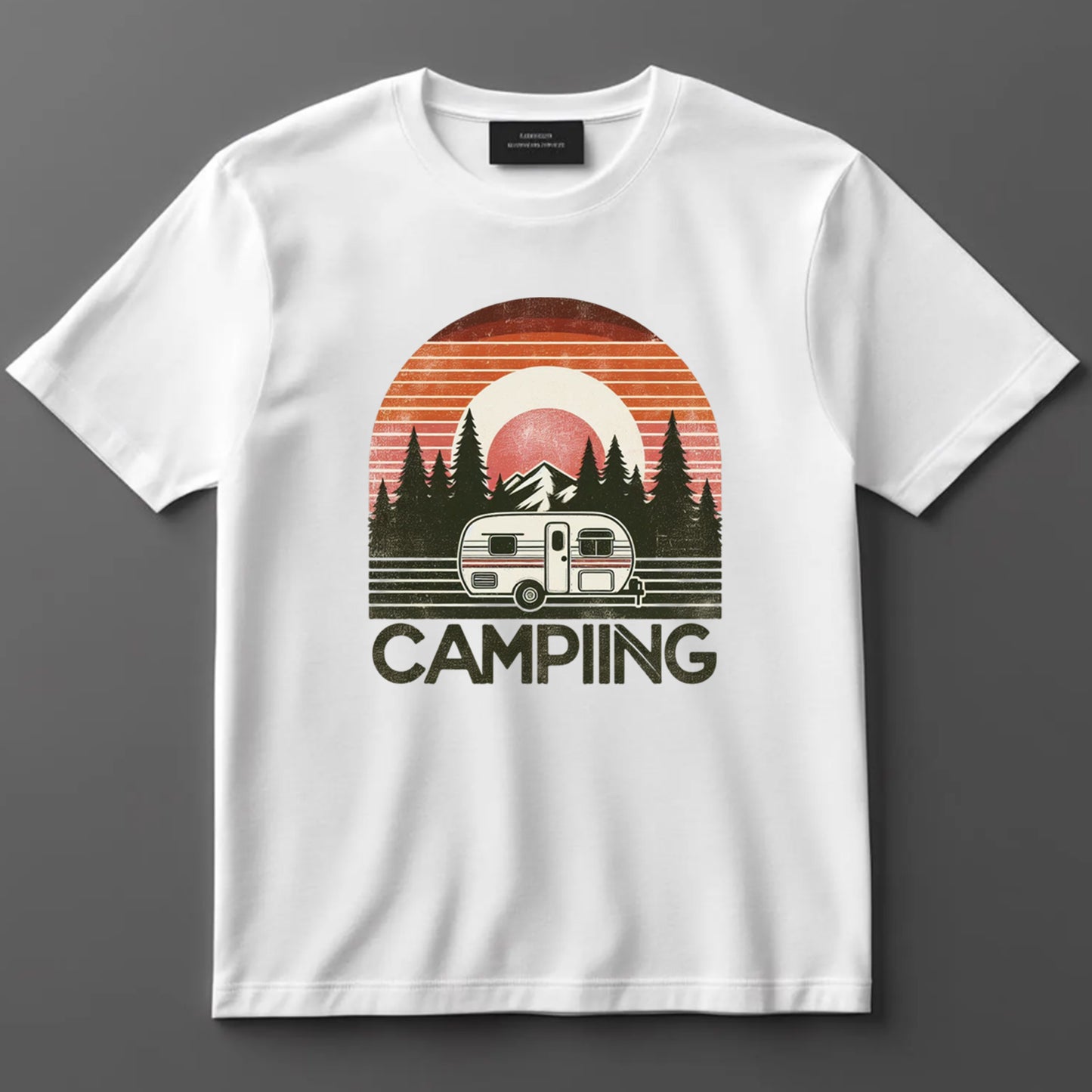 Camping DTF Transfer Iron On Heat Transfer - Ready to Press, Retro Camper DTF transfer 6962