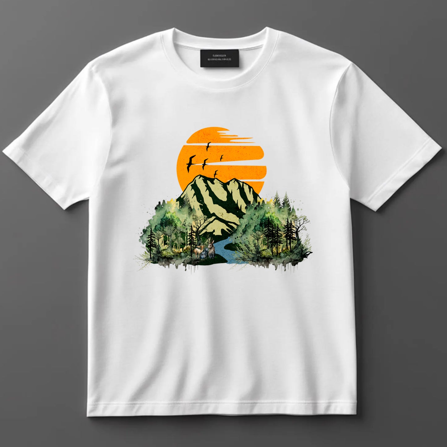 Camping DTF Transfer Iron On Heat Transfer - Ready to Press, Mountain and Forest DTF transfer 6972