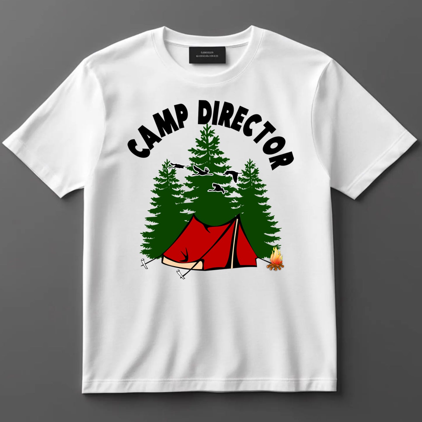 Camping DTF Transfer Iron On Heat Transfer - Ready to Press, Camp Director DTF transfer 6987