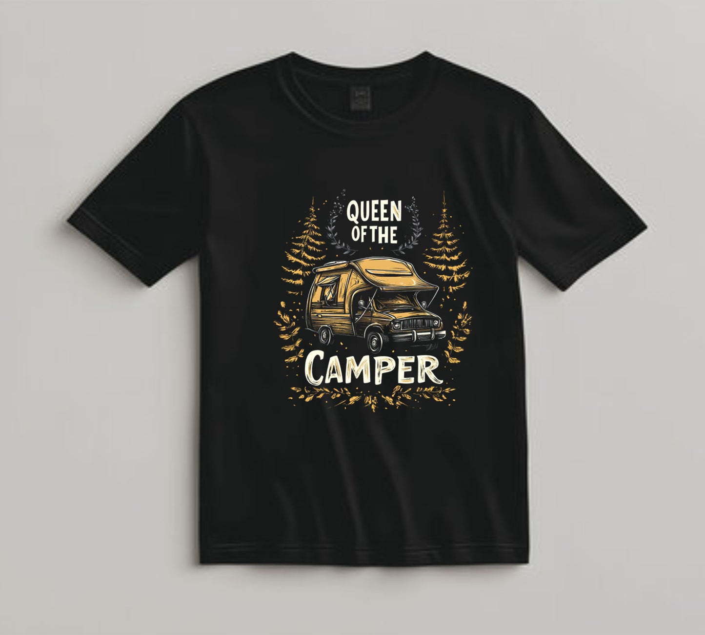 Camping DTF Transfer Iron On Heat Transfer - Ready to Press, Queen of the Camper DTF Transfer 7010
