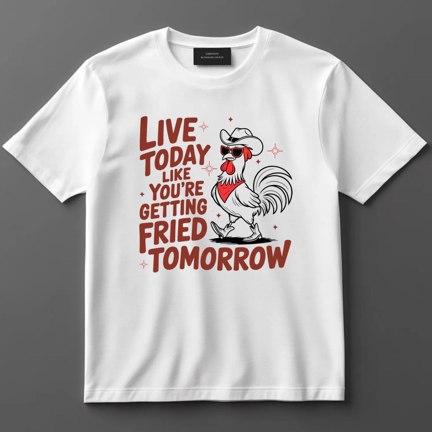 Camping DTF Transfer Iron On Heat Transfer - Ready to Press, Funny Cowboy Chicken DTF Transfer 7018