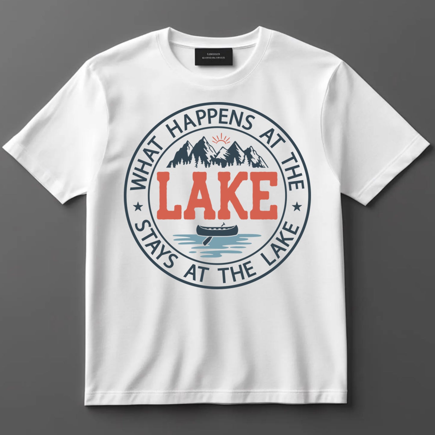 Camping DTF Transfer Iron On Heat Transfer - Ready to Press, What Happens at the Lake DTF Transfer 7026