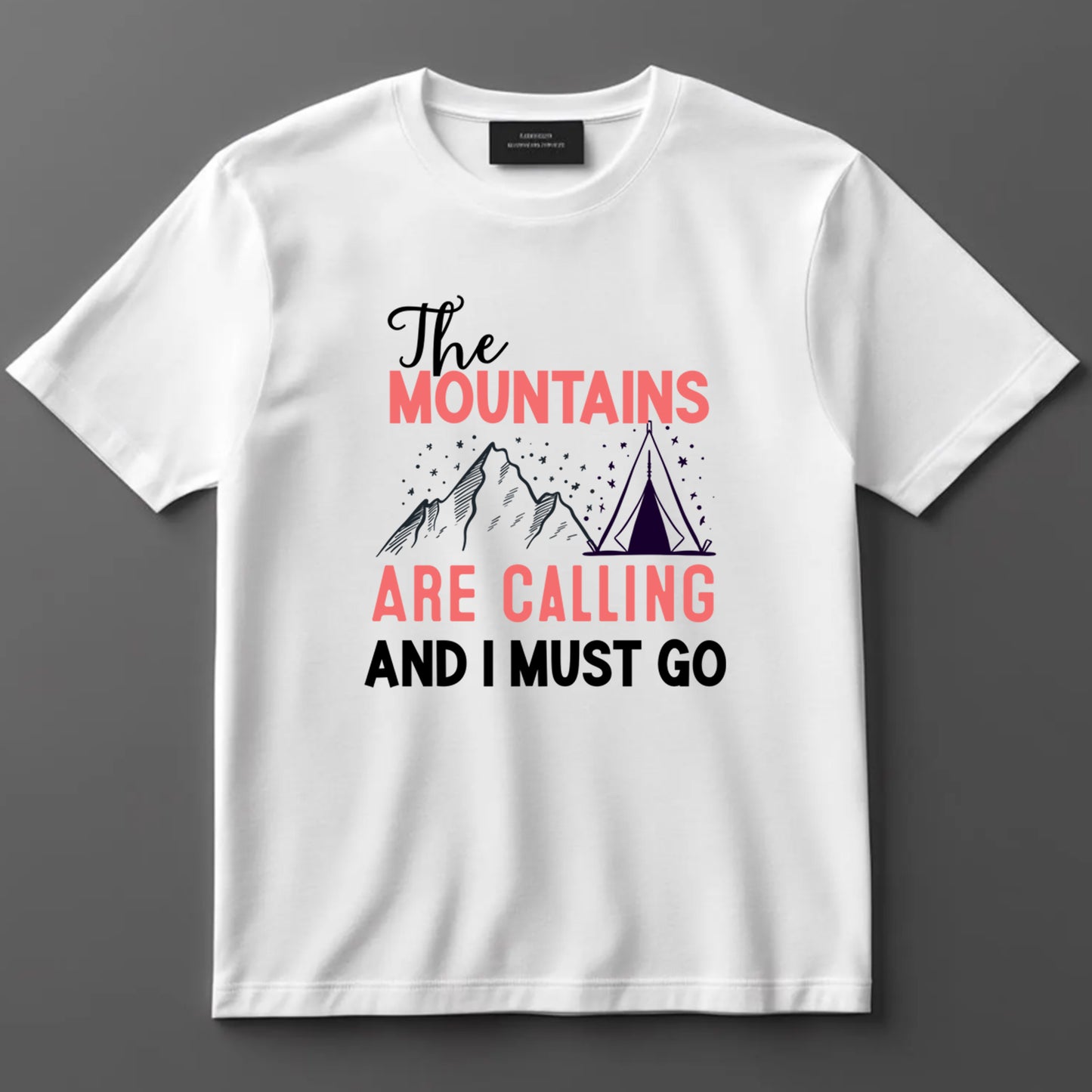 Camping DTF Transfer Iron On Heat Transfer - Ready to Press, The Mountains Are Calling DTF Transfer 7032