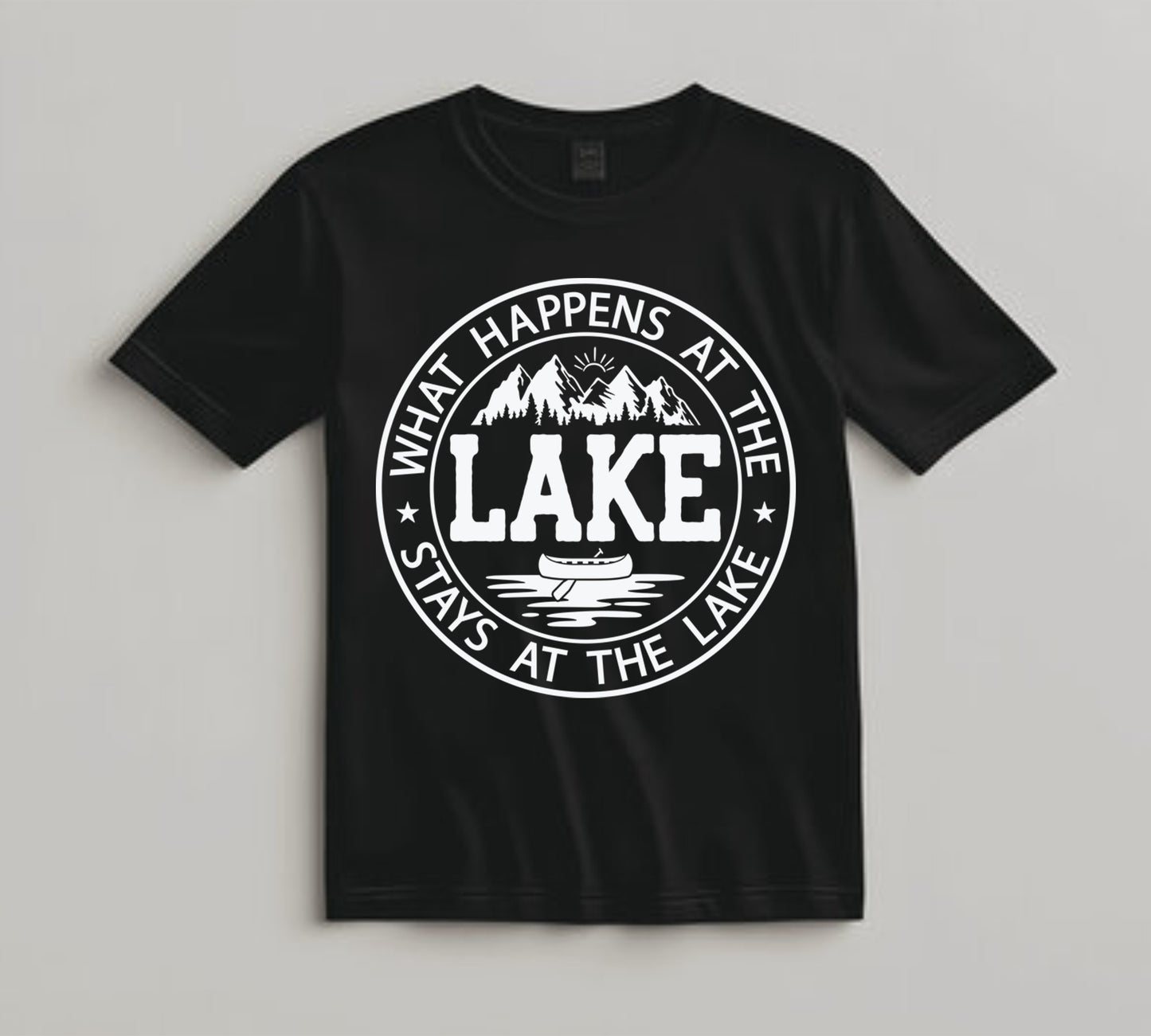 Camping DTF Transfer Iron On Heat Transfer - Ready to Press, What Happens at the Lake DTF Transfer 7041