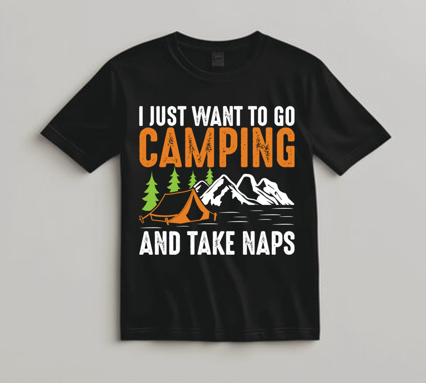 Camping DTF Transfer Iron On Heat Transfer - Ready to Press, Camping and Naps DTF Transfer 7054