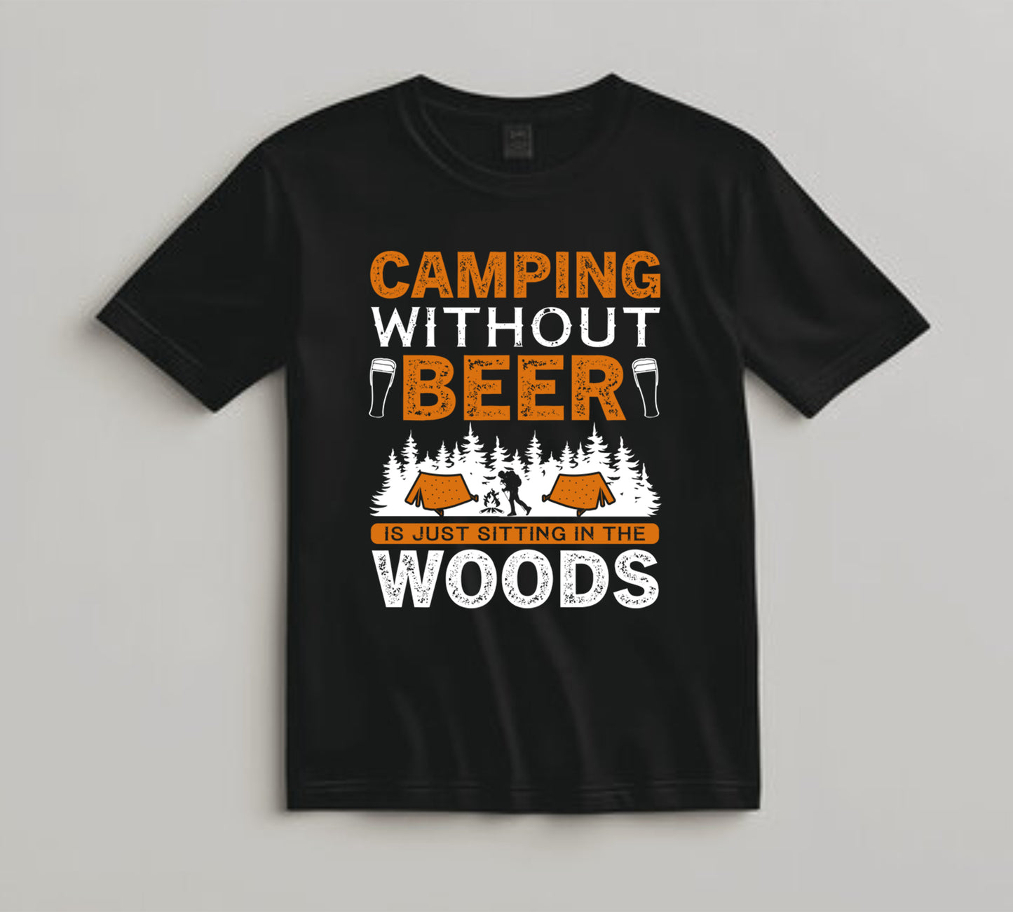 Camping DTF Transfer Iron On Heat Transfer - Ready to Press, Camping Without Beer DTF Transfer 7075