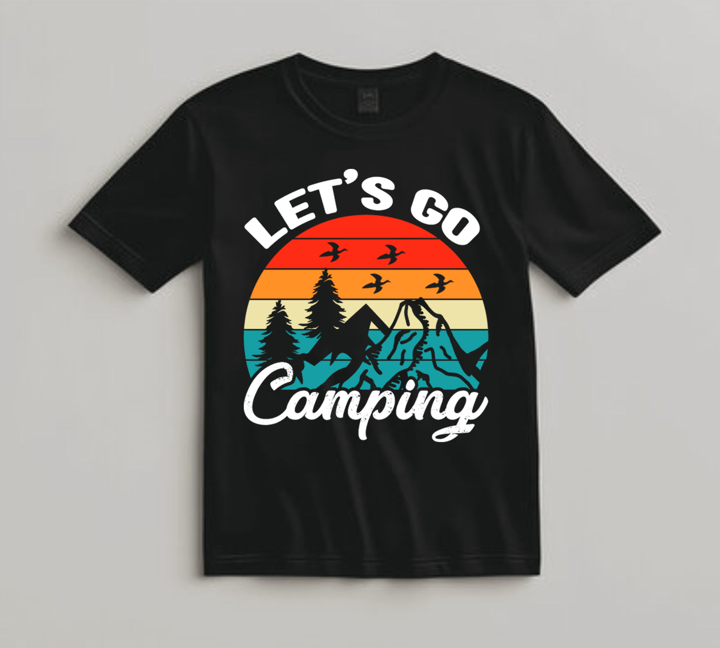 Camping DTF Transfer Iron On Heat Transfer - Ready to Press, Let’s Go Camping DTF Transfer 7084