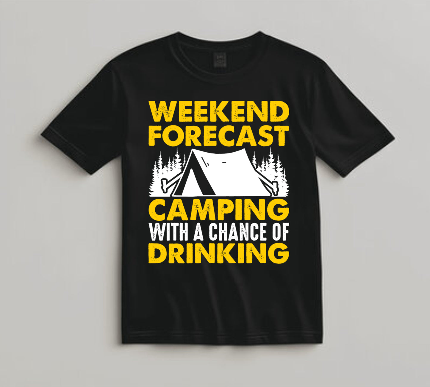 Camping DTF Transfer Iron On Heat Transfer - Ready to Press, Weekend Forecast Camping & Drinking DTF Transfer 7090