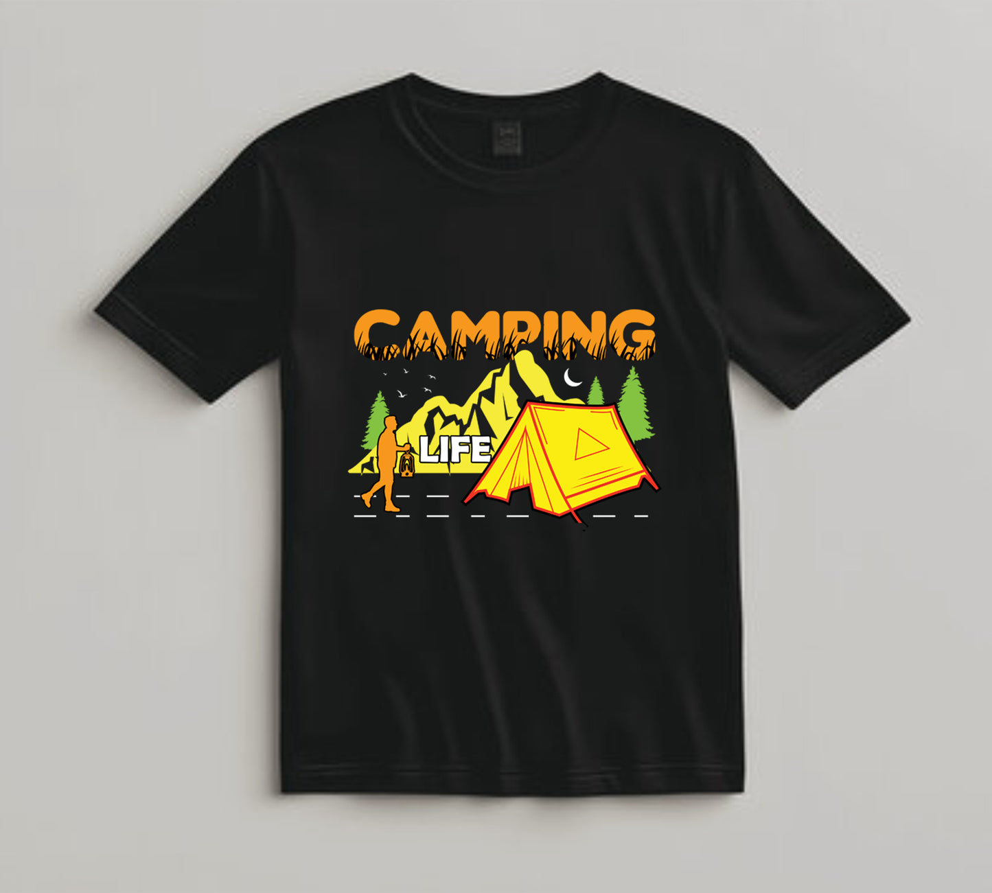 Camping DTF Transfer Iron On Heat Transfer - Ready to Press, Camping Life DTF Transfer 7110