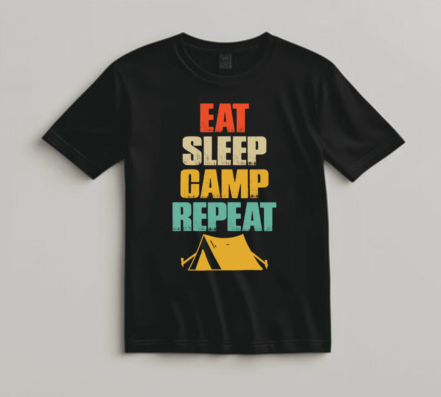 Camping DTF Transfer Iron On Heat Transfer - Ready to Press, Eat Sleep Camp Repeat DTF Transfer 7113