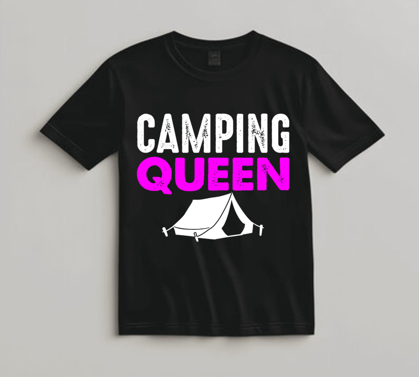 Camping DTF Transfer Iron On Heat Transfer - Ready to Press, Camping Queen DTF Transfer 7136
