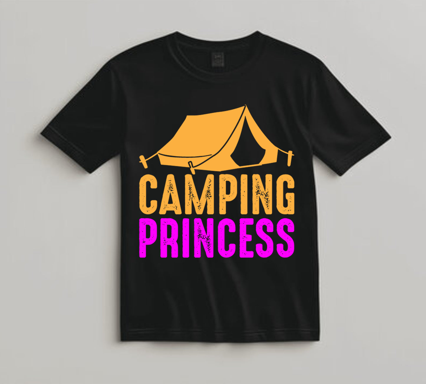 Camping DTF Transfer Iron On Heat Transfer - Ready to Press, Camping Princess DTF Transfer 7137