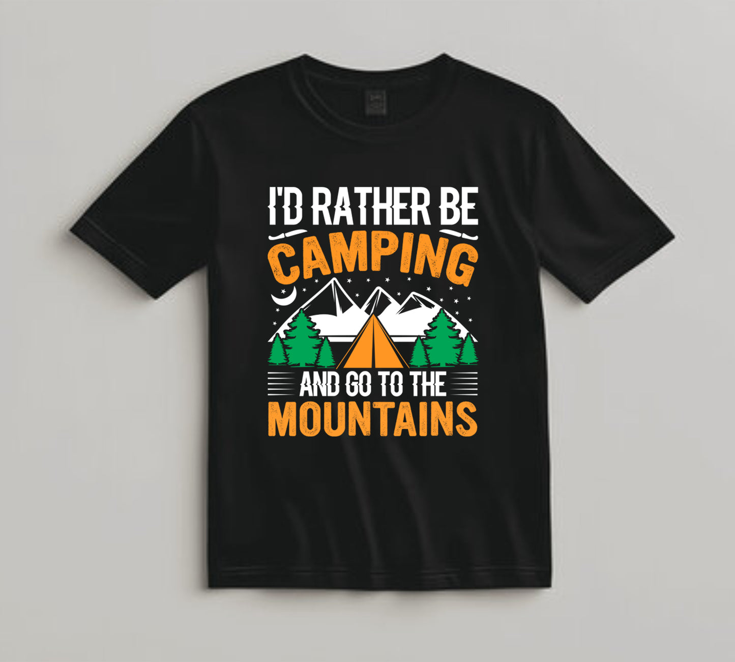 Camping DTF Transfer Iron On Heat Transfer - Ready to Press, I'd Rather Be Camping DTF Transfer 7141