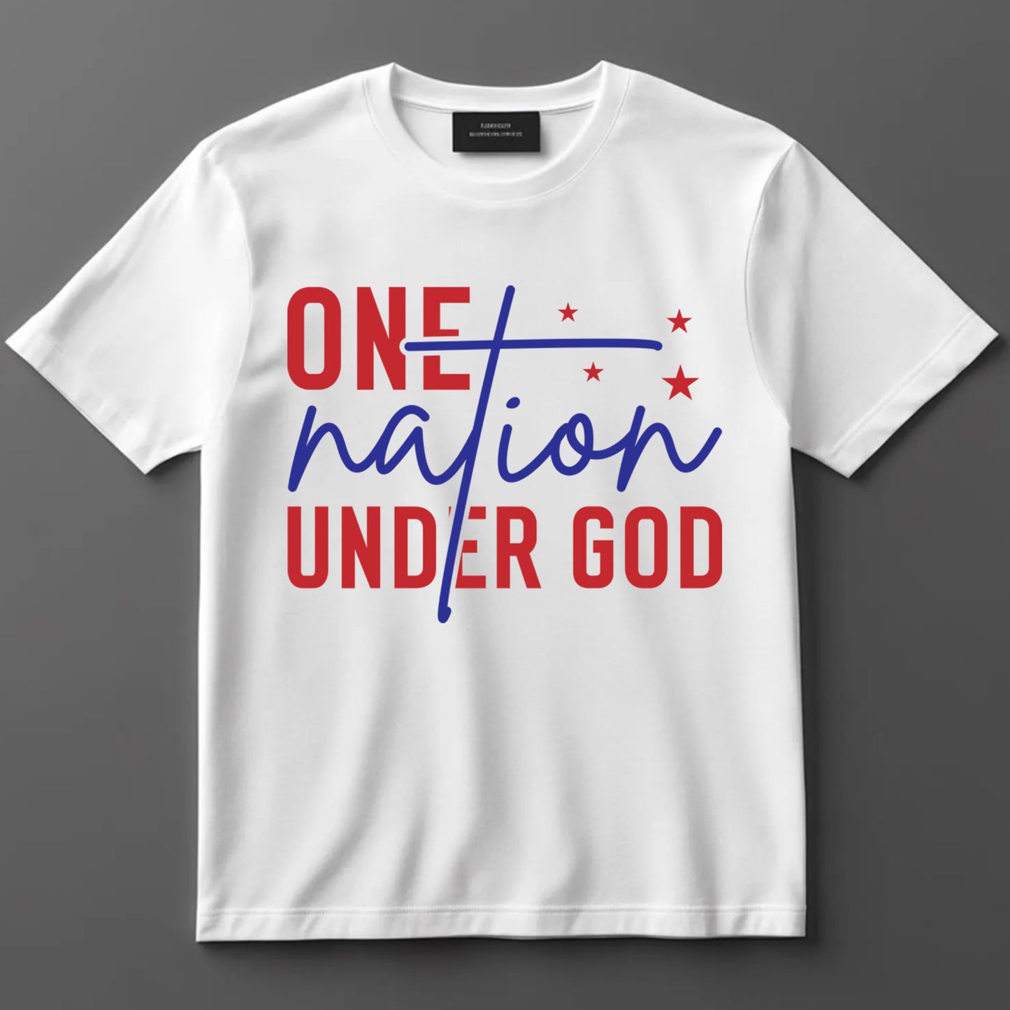 4th Of July DTF Transfer Iron On Heat Transfer - Ready to Press, One Nation Under God DTF Transfer 7153