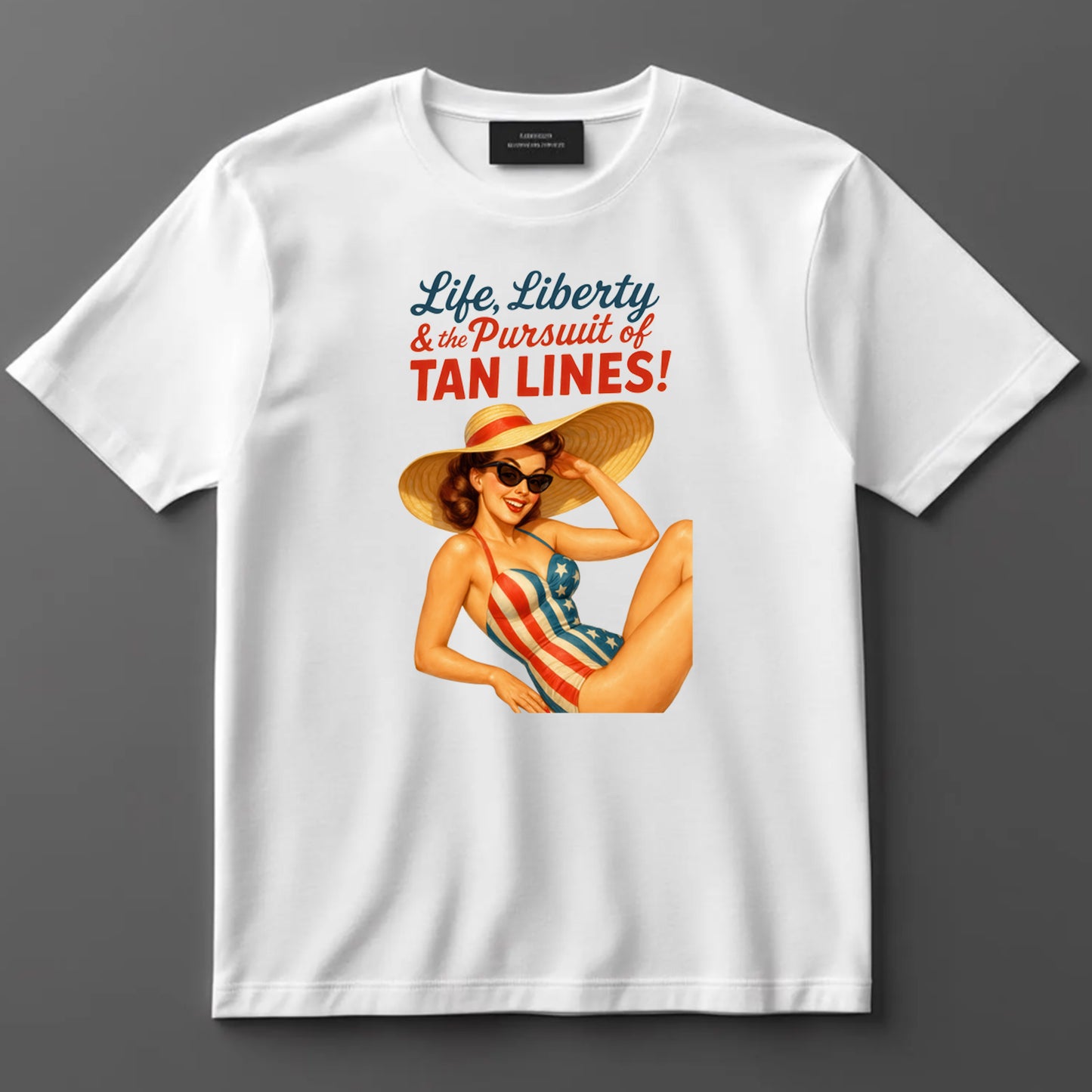 4th Of July DTF Transfer Iron On Heat Transfer - Ready to Press, Life Liberty Tan Lines DTF Transfer 7164