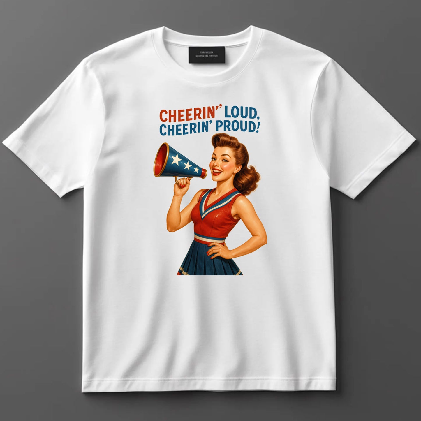 4th Of July DTF Transfer Iron On Heat Transfer - Ready to Press, Cheerin' Loud Cheerin' Proud DTF Transfer 7173