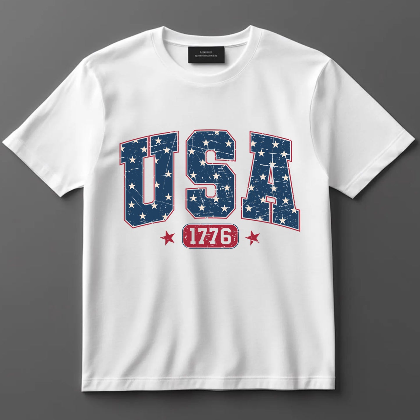 4th Of July DTF Transfer Iron On Heat Transfer - Ready to Press, Distressed USA 1776 DTF Transfer 7191