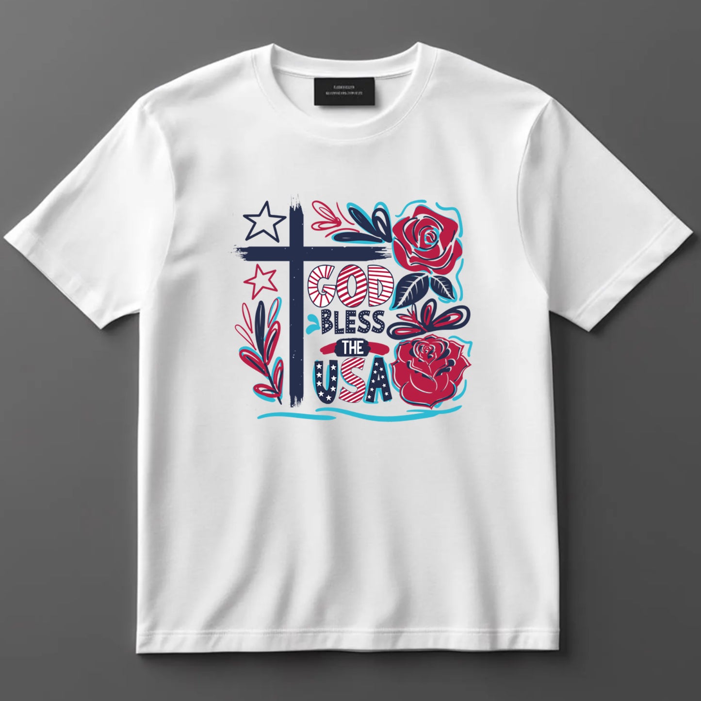 4th Of July DTF Transfer Iron On Heat Transfer - Ready to Press, God Bless the USA DTF Transfer 7193