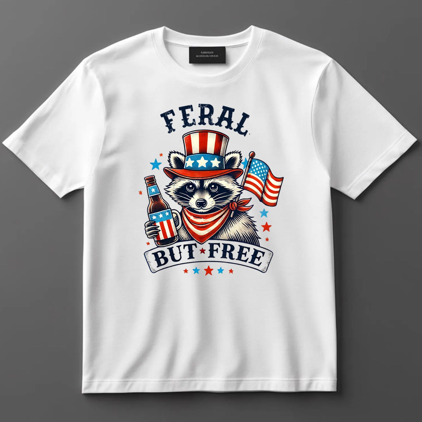 4th Of July DTF Transfer Iron On Heat Transfer - Ready to Press, Feral But Free DTF Transfer 7304