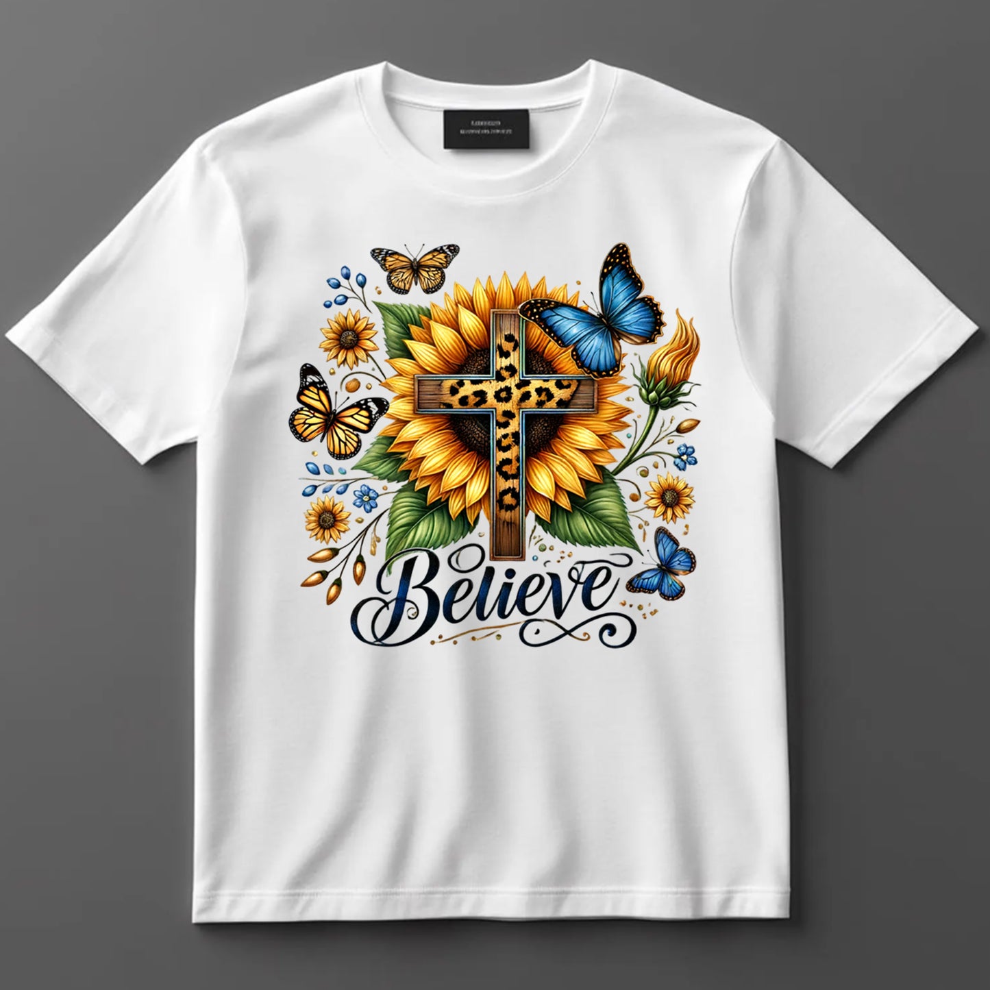 4th Of July DTF Transfer Iron On Heat Transfer - Ready to Press, Believe Leopard Cross DTF Transfer 7310