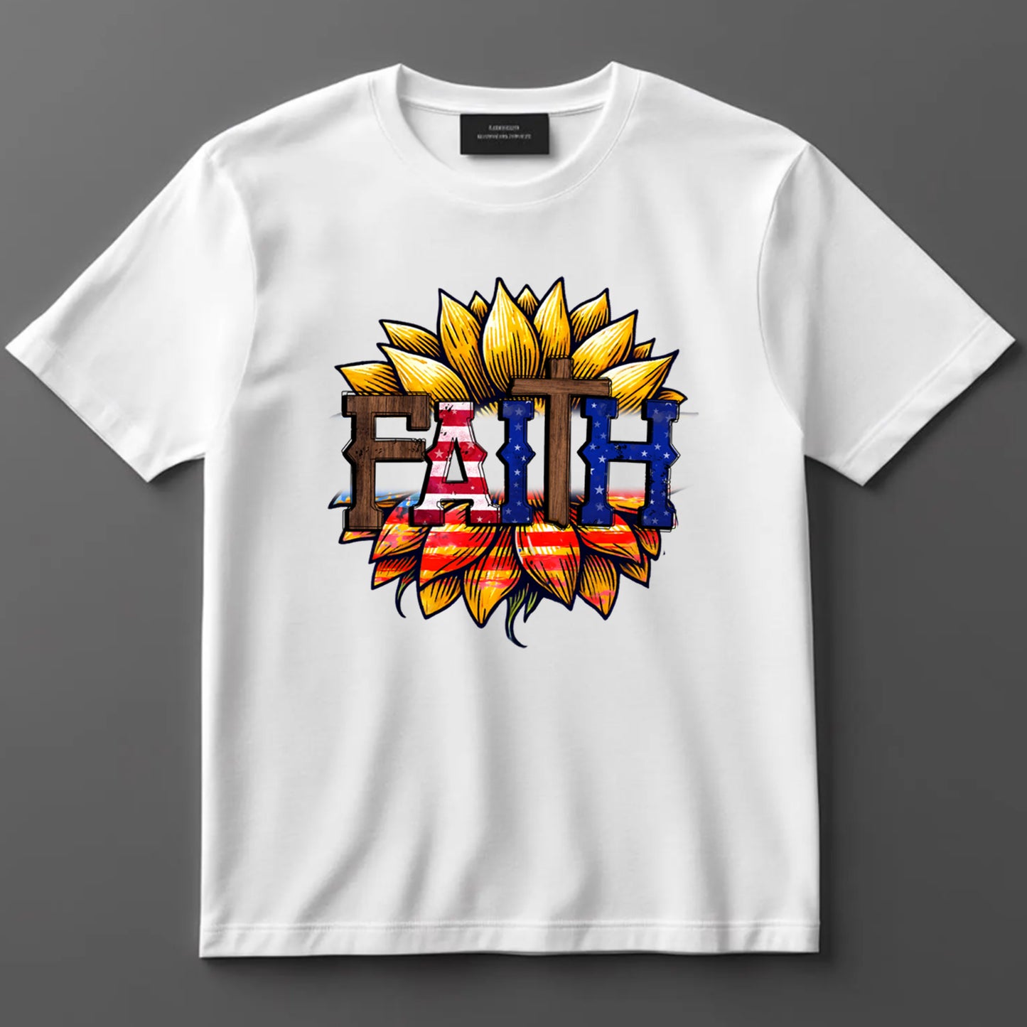 4th Of July DTF Transfer Iron On Heat Transfer - Ready to Press, Patriotic Faith DTF Transfer 7313