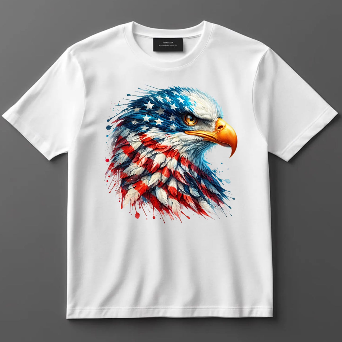 4th Of July DTF Transfer Iron On Heat Transfer - Ready to Press, Patriotic Eagle Head DTF Transfer 7330