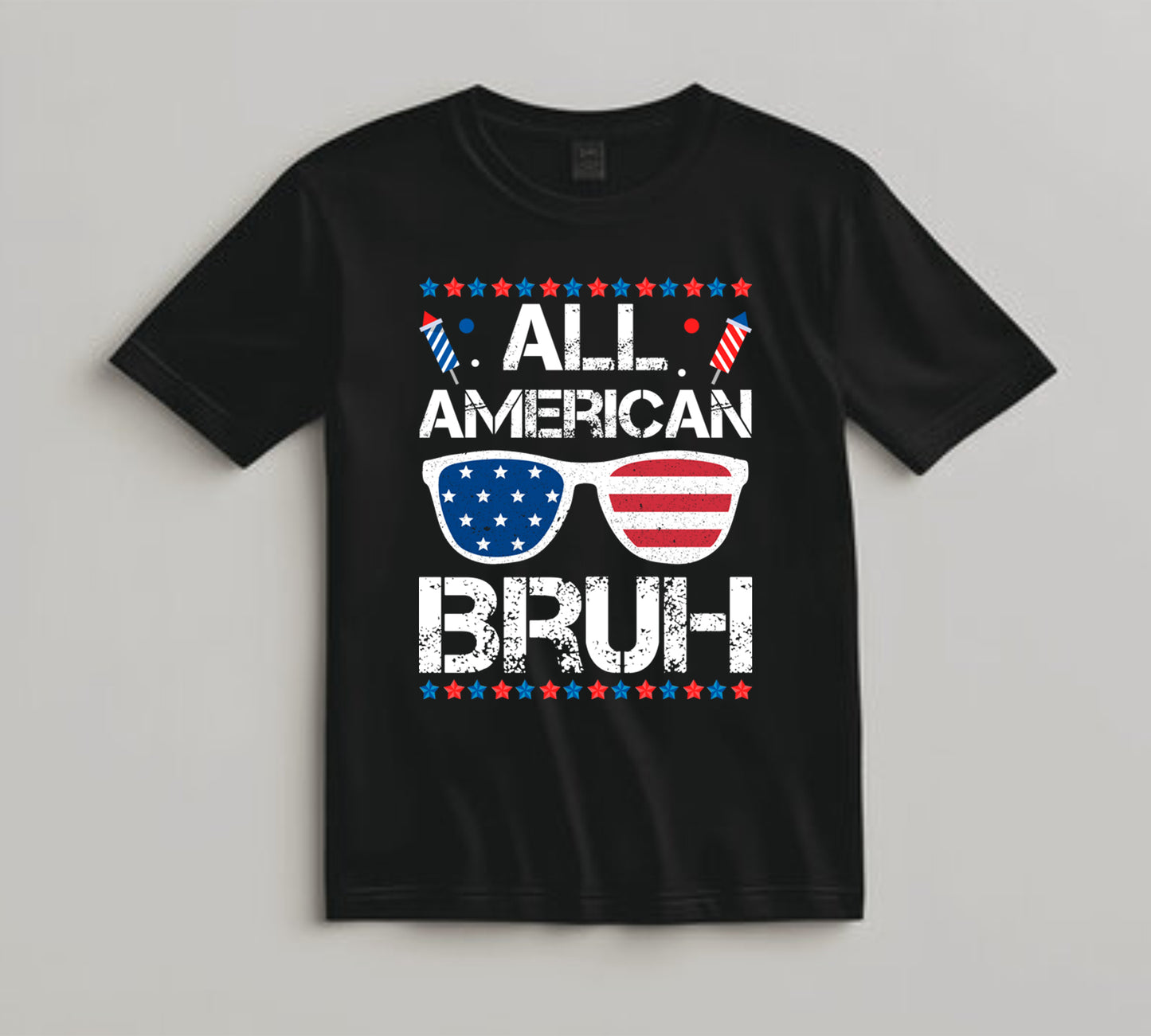 4th Of July DTF Transfer Iron On Heat Transfer - Ready to Press, All American Bruh DTF Transfer 7342