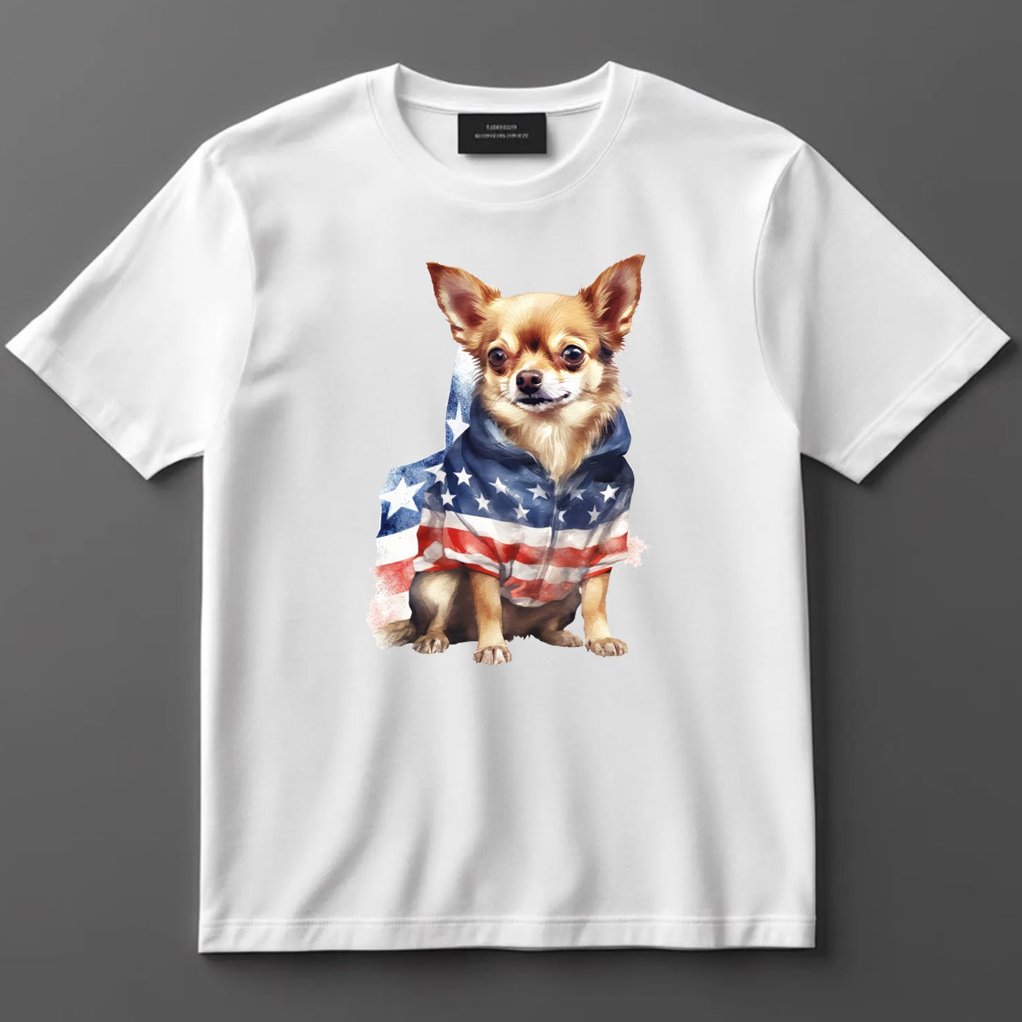 4th Of July DTF Transfer Iron On Heat Transfer - Ready to Press, Patriotic Chihuahua DTF Transfer 7344