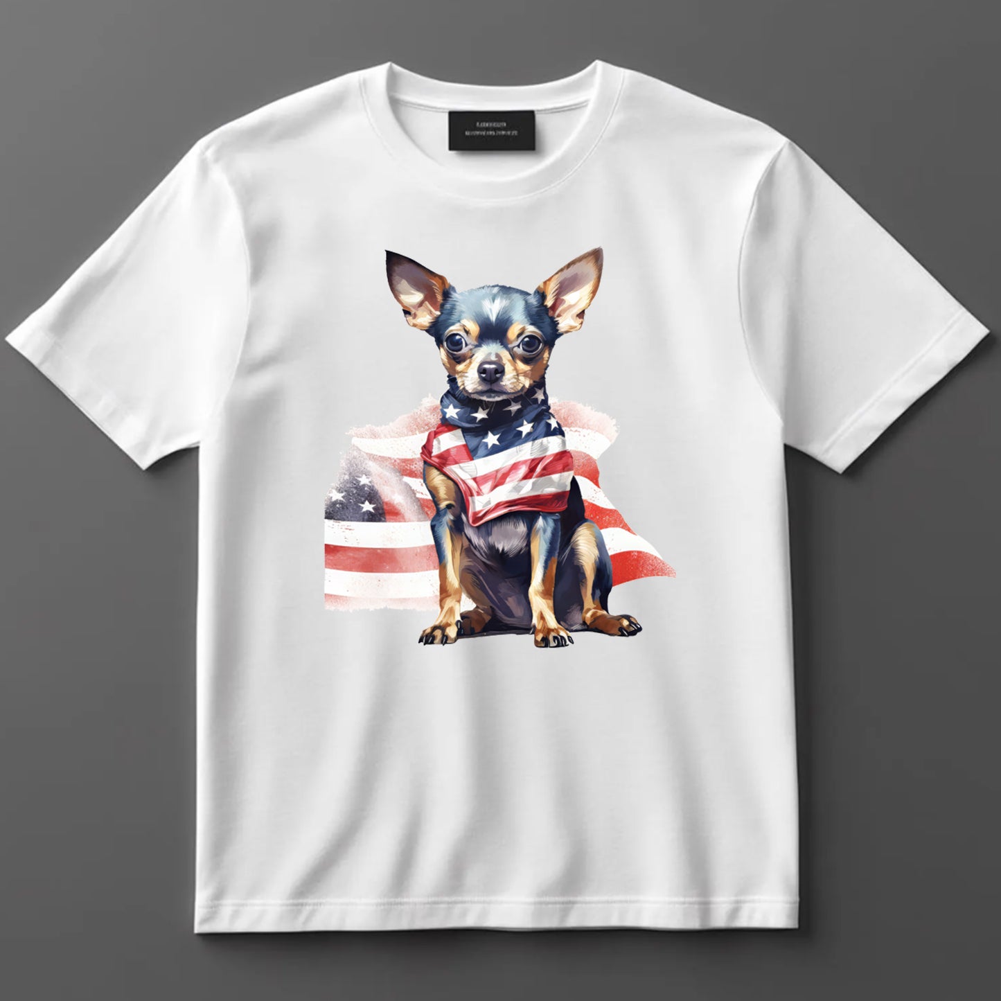 4th Of July DTF Transfer Iron On Heat Transfer - Ready to Press, Patriotic Chihuahua DTF Transfer 7354