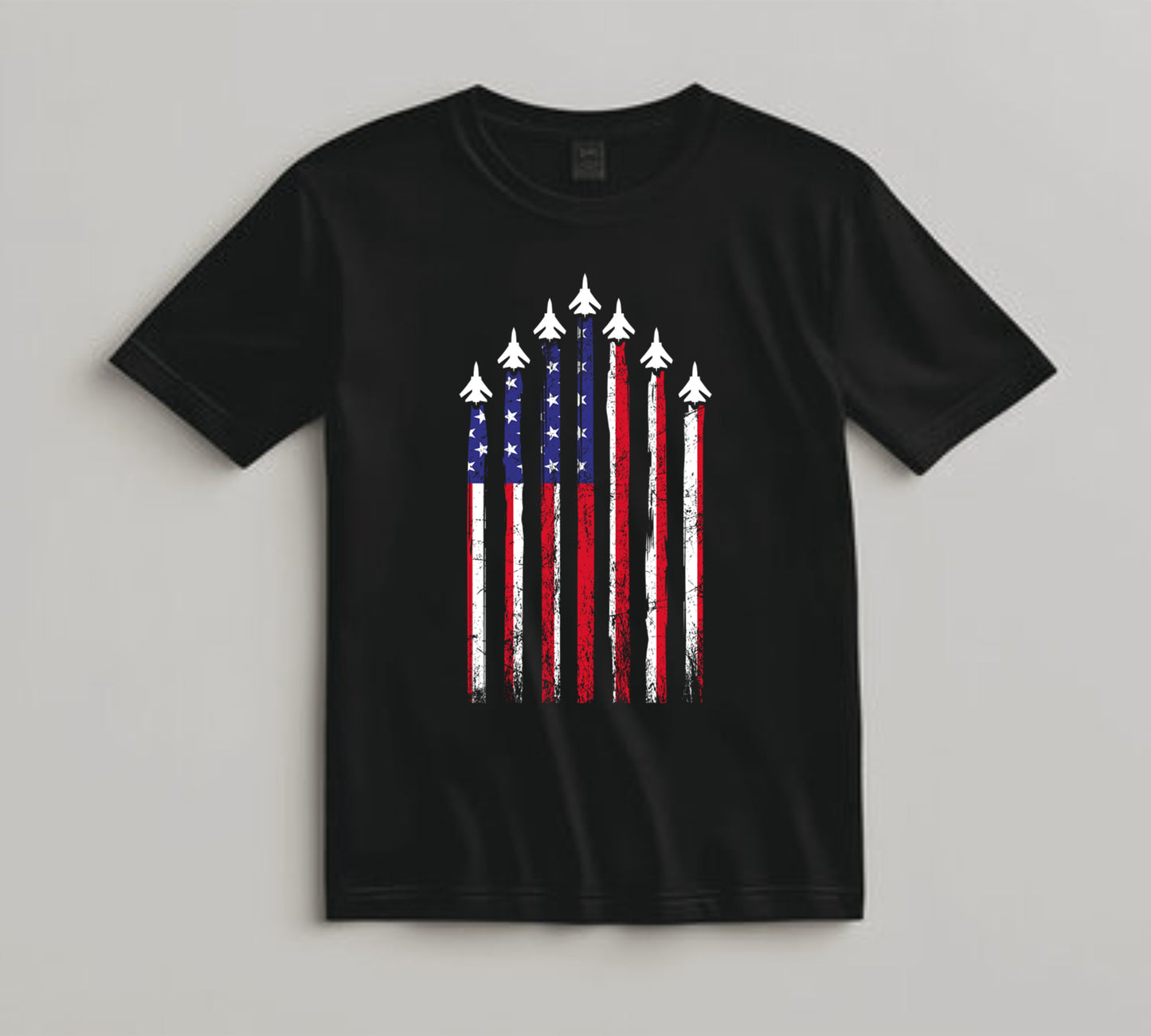 4th Of July DTF Transfer Iron On Heat Transfer - Ready to Press, American Flag Jet Trail DTF Transfer 7403