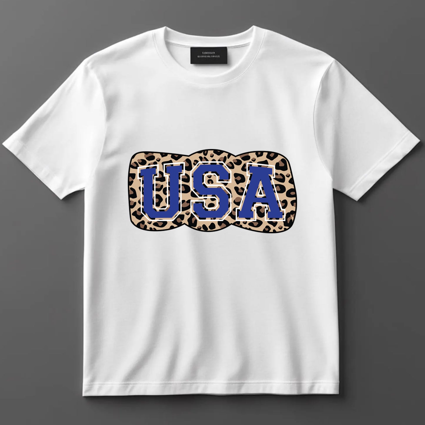 4th Of July DTF Transfer Iron On Heat Transfer - Ready to Press, USA Leopard Print DTF Transfer 7677