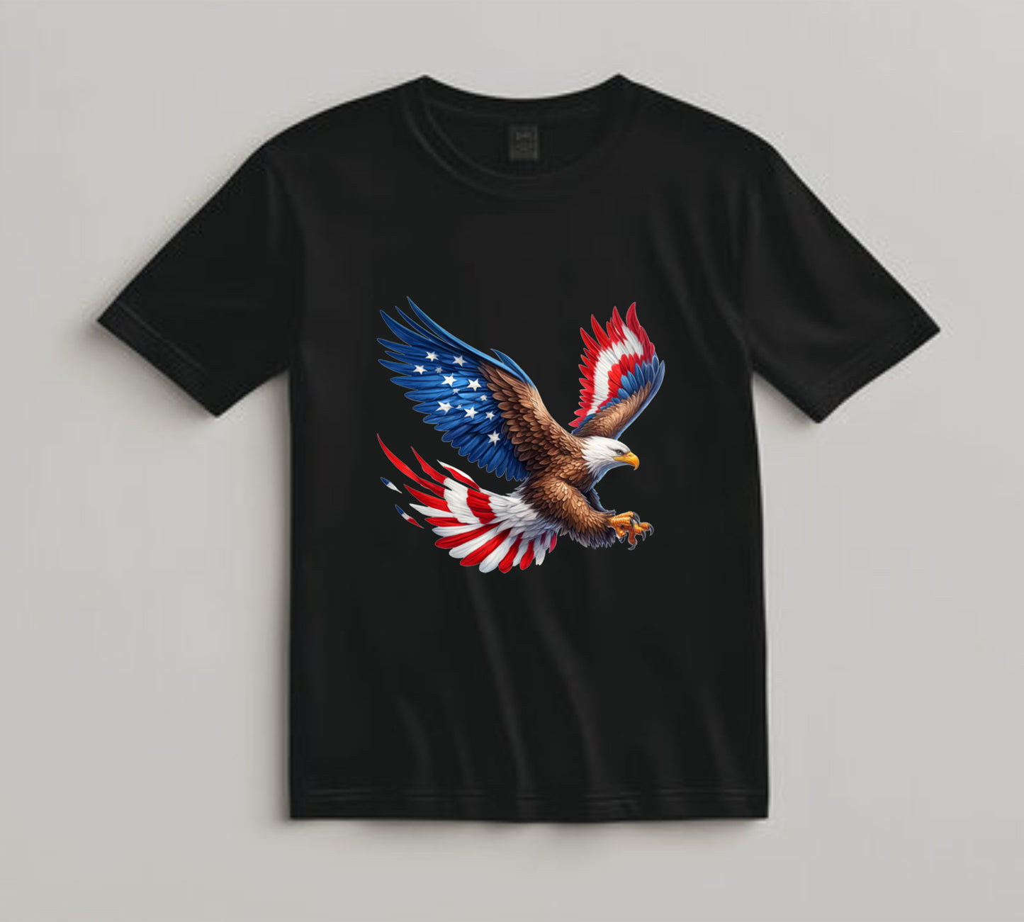 4th Of July DTF Transfer Iron On Heat Transfer - Ready to Press, Flying Patriotic Eagle DTF Transfer 7839