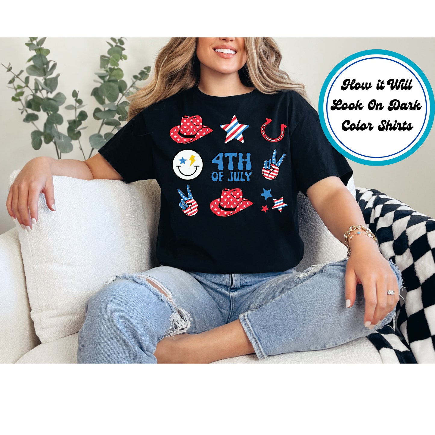 4th Of July DTF Transfer Iron On Heat Transfer - Ready to Press, 4th of July Icon Bundle DTF Transfer 7928