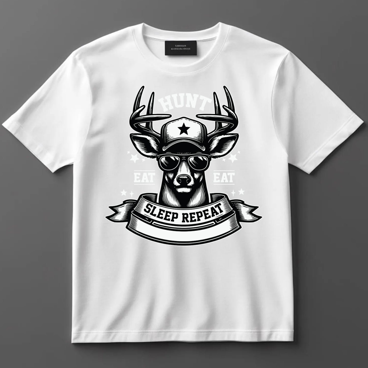 Hunting DTF Transfer Iron On Heat Transfer - Ready to Press, Hunt Eat Sleep Repeat DTF Transfer 8000
