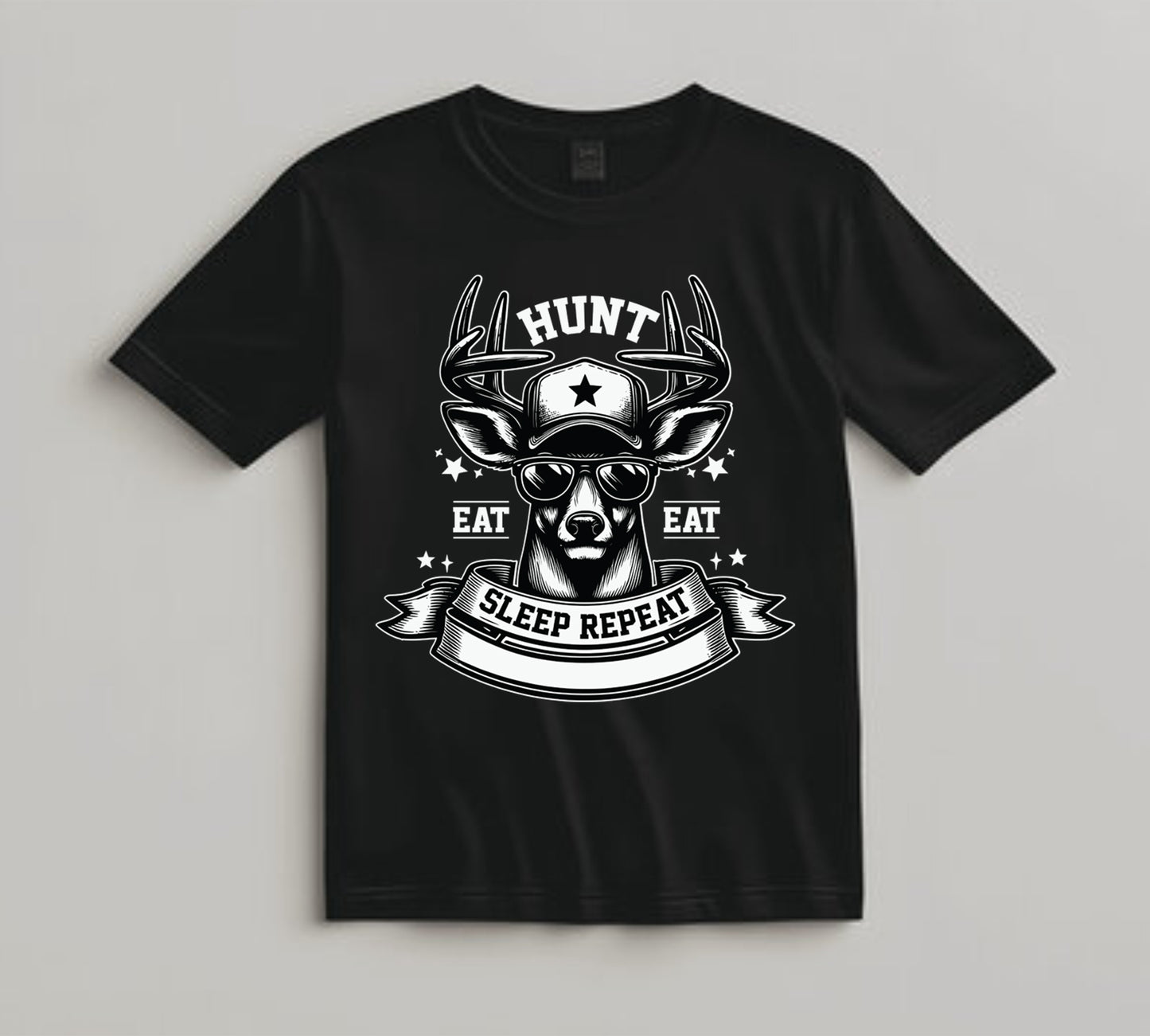 Hunting DTF Transfer Iron On Heat Transfer - Ready to Press, Hunt Eat Sleep Repeat DTF Transfer 8000