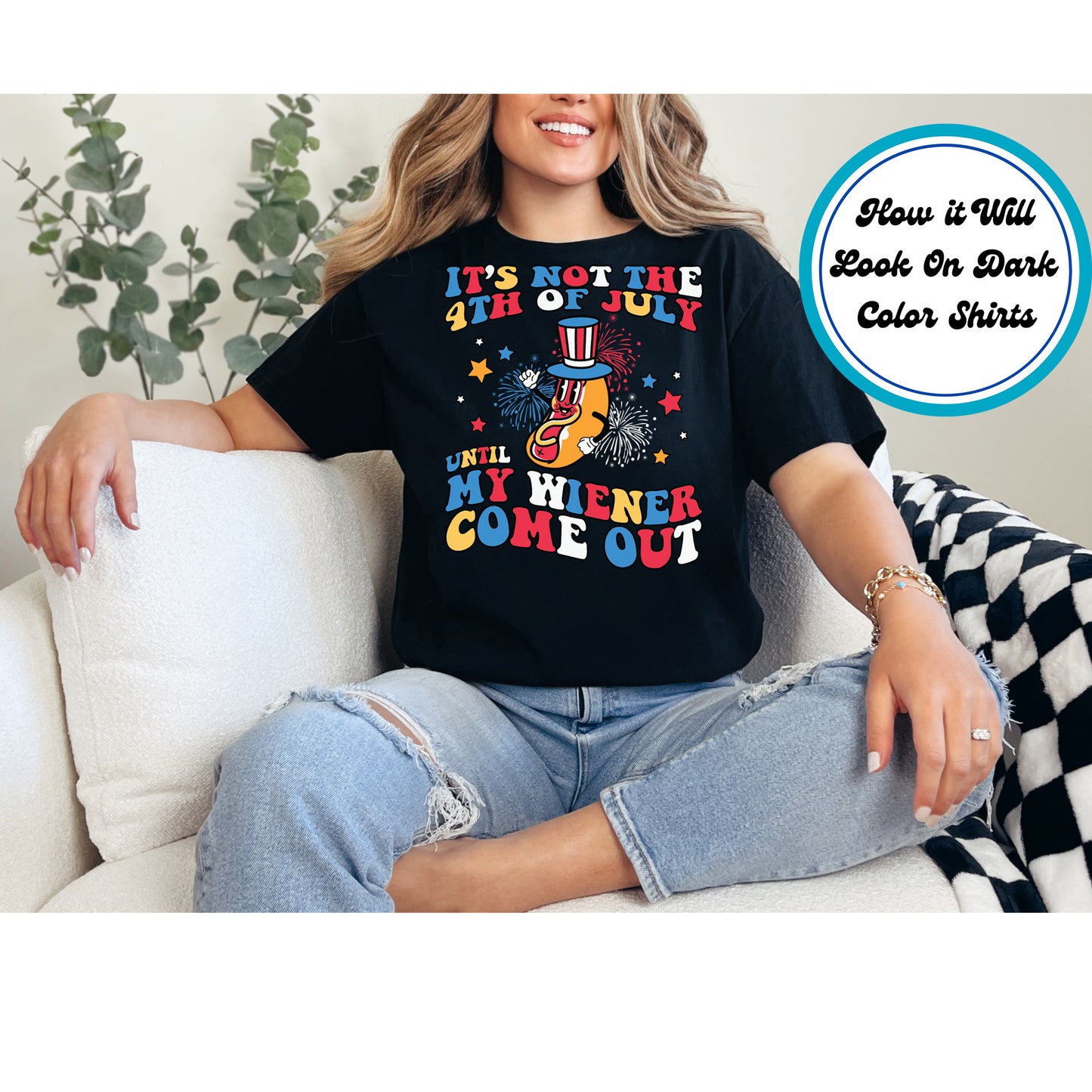 4th Of July DTF Transfer Iron On Heat Transfer - Ready to Press, Funny Patriotic Hot Dog DTF Transfer 8066