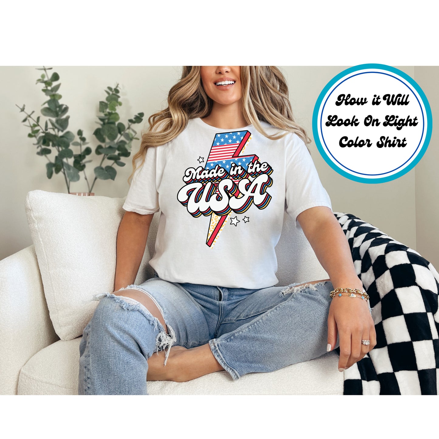 4th Of July DTF Transfer Iron On Heat Transfer - Ready to Press, Made in the USA DTF Transfer 8078