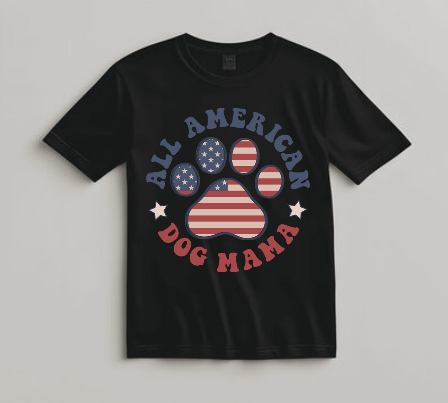 4th Of July DTF Transfer Iron On Heat Transfer - Ready to Press, All American Paw Print DTF Transfer 8084