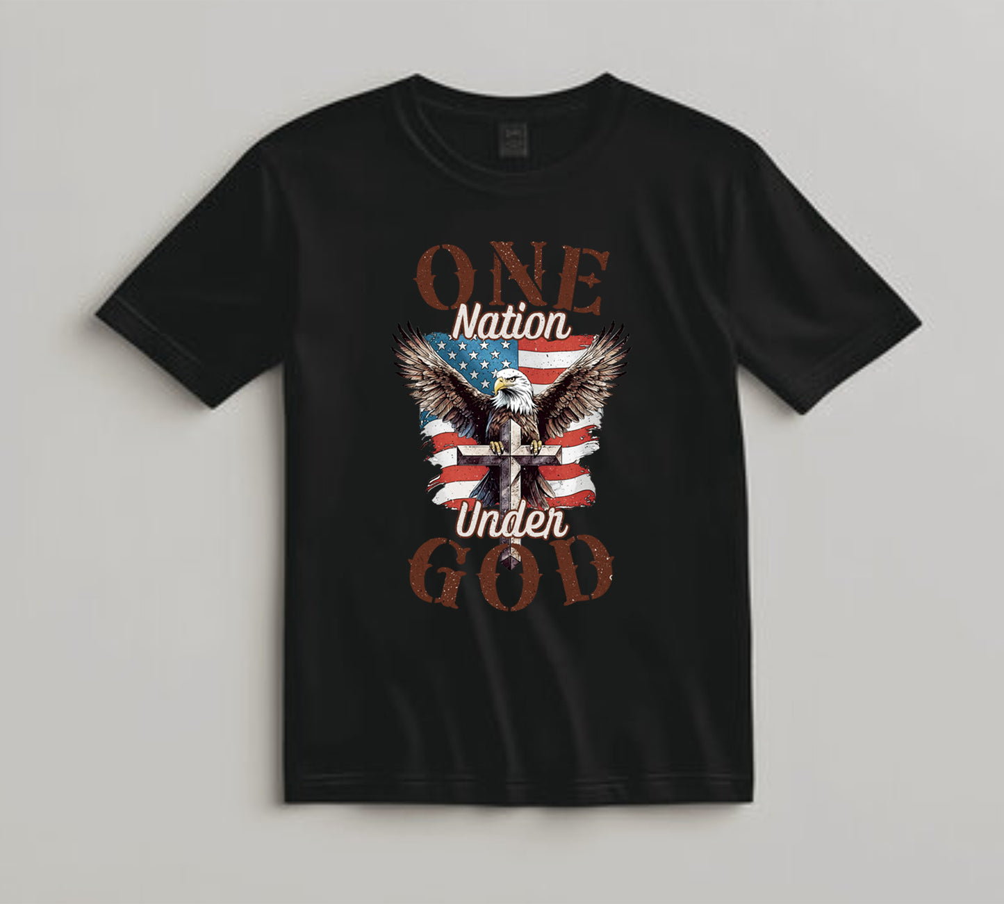 4th Of July DTF Transfer Iron On Heat Transfer - Ready to Press, One Nation Under God DTF Transfer 8109
