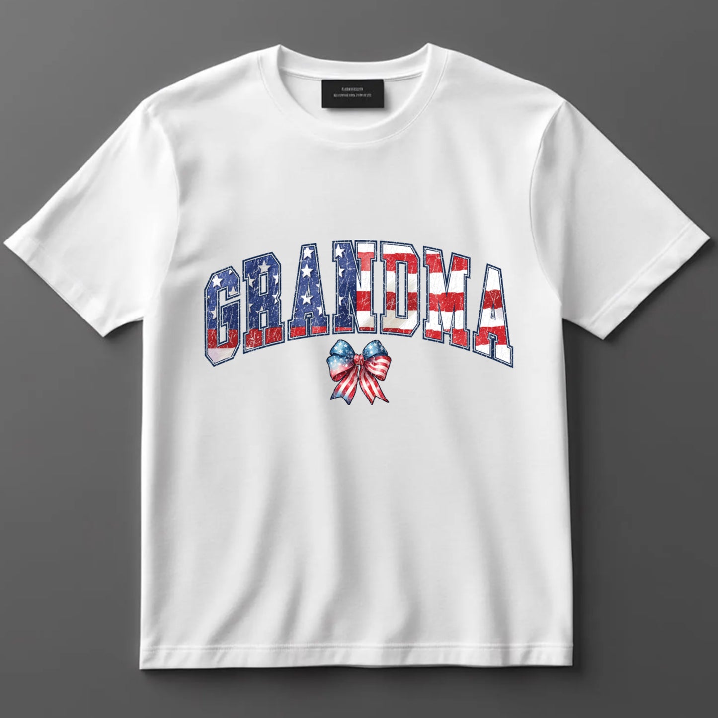 4th Of July DTF Transfer Iron On Heat Transfer - Ready to Press, Distressed Patriotic Grandma DTF Transfer 8124