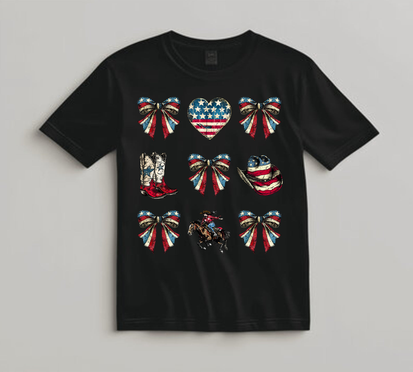 4th Of July DTF Transfer Iron On Heat Transfer - Ready to Press, Cowgirl Americana DTF Transfer 8192