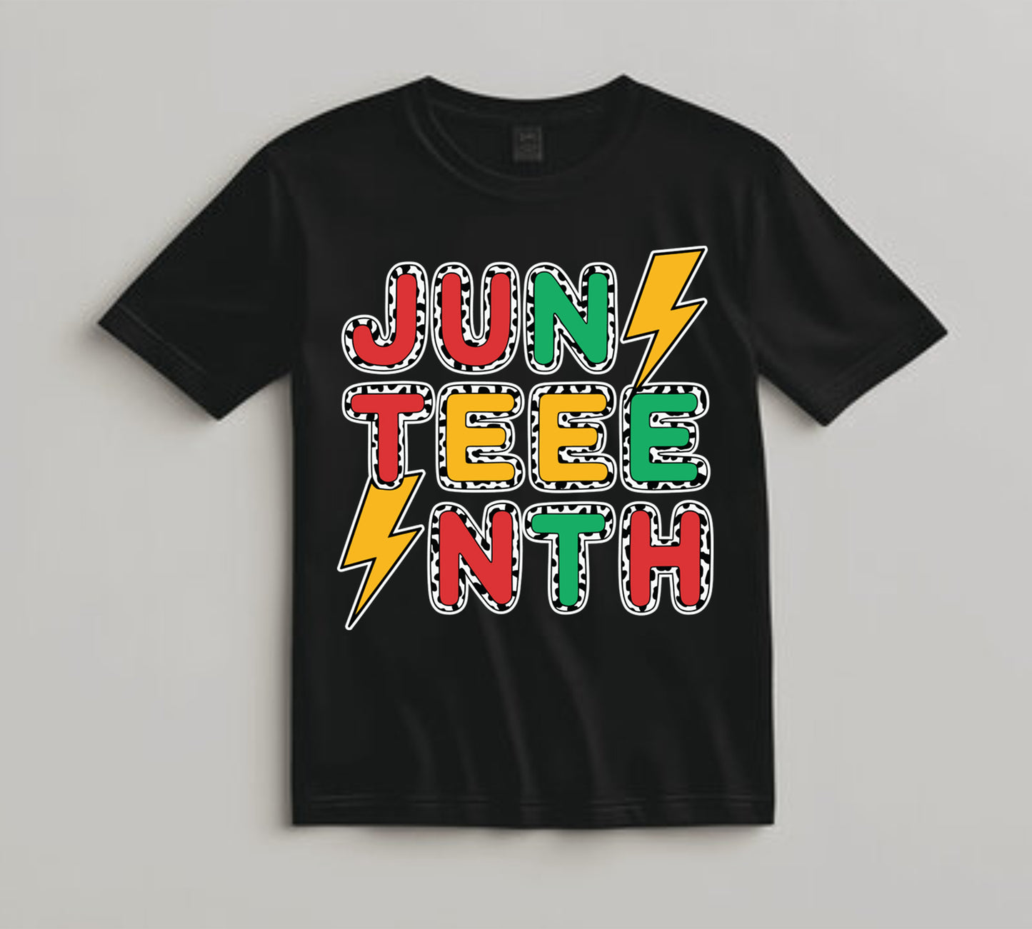 Juneteenth DTF Transfer Iron On Heat Transfer - Ready to Press, Juneteenth Lightning Bolt DTF Transfer 8234