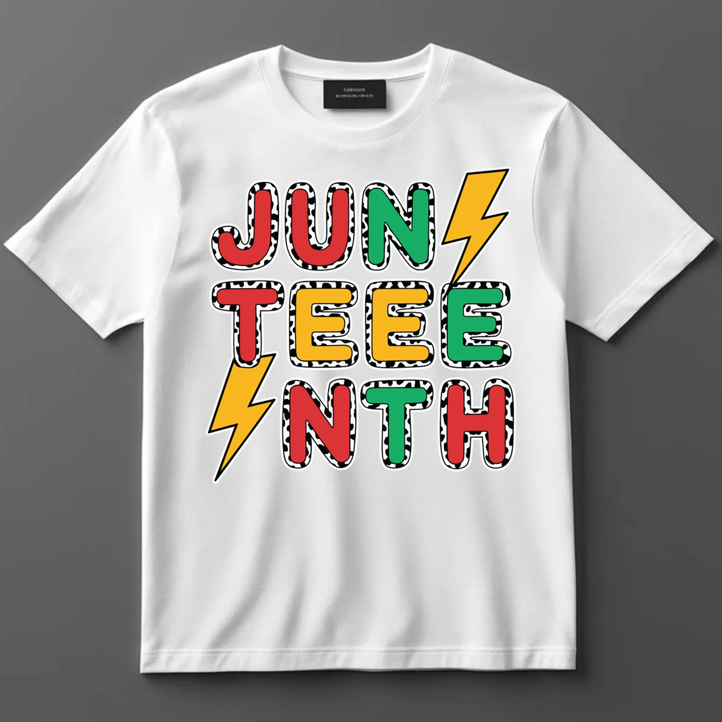 Juneteenth DTF Transfer Iron On Heat Transfer - Ready to Press, Juneteenth Lightning Bolt DTF Transfer 8234