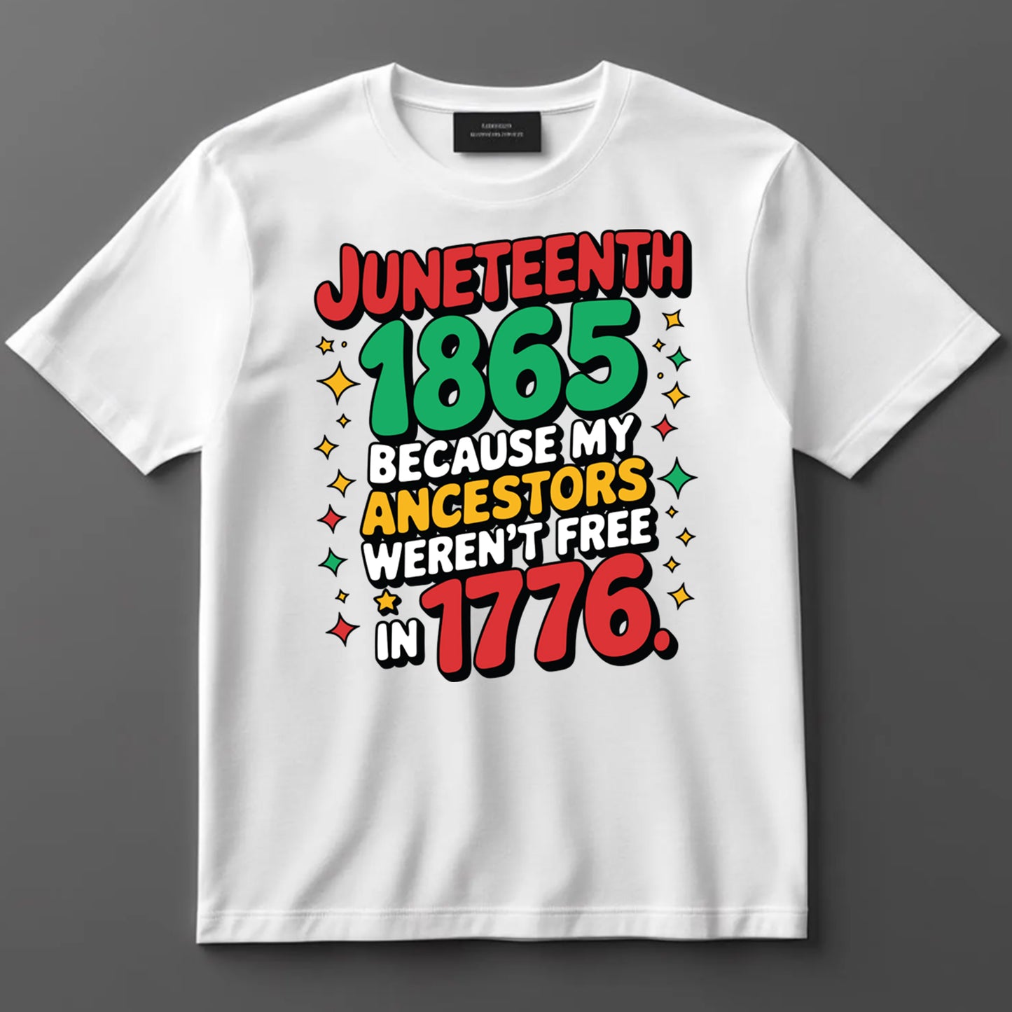Juneteenth DTF Transfer Iron On Heat Transfer - Ready to Press, My Ancestors Weren’t Free in 1776 DTF Transfer 8239
