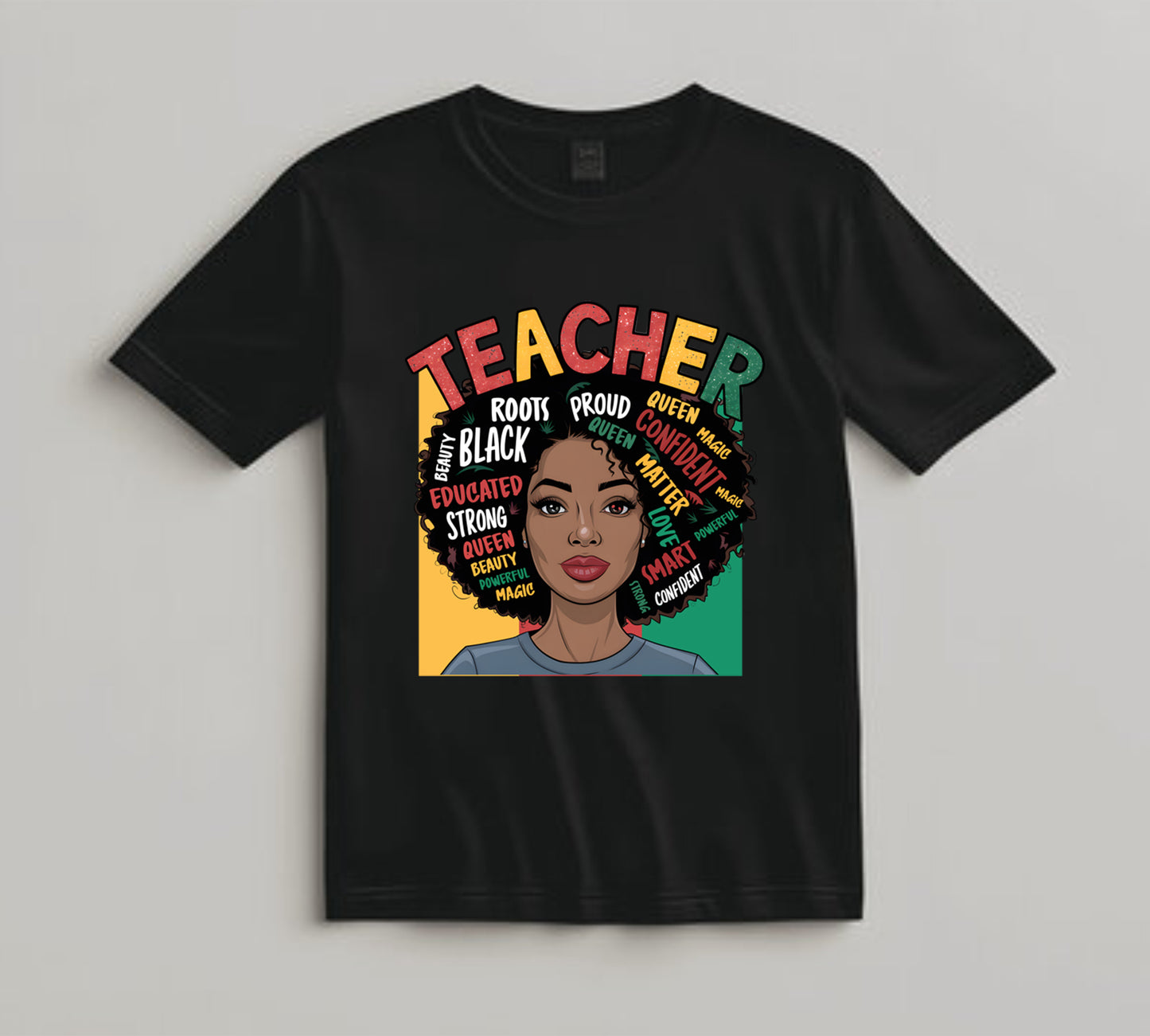 Juneteenth DTF Transfer Iron On Heat Transfer - Ready to Press, Teacher Afro Word Art DTF Transfer 8240