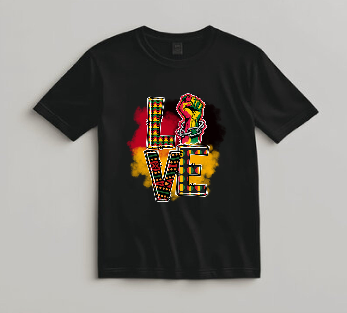 Juneteenth DTF Transfer Iron On Heat Transfer - Ready to Press, LOVE with Raised Fist DTF Transfer 8243
