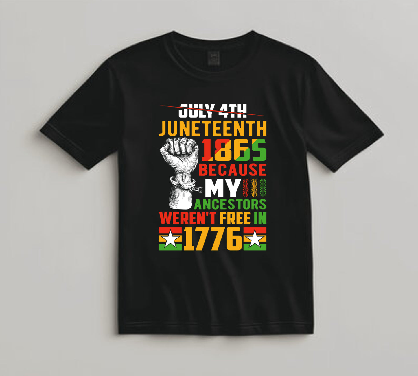 Juneteenth DTF Transfer Iron On Heat Transfer - Ready to Press, Juneteenth 1865 Not 1776 DTF Transfer 8280
