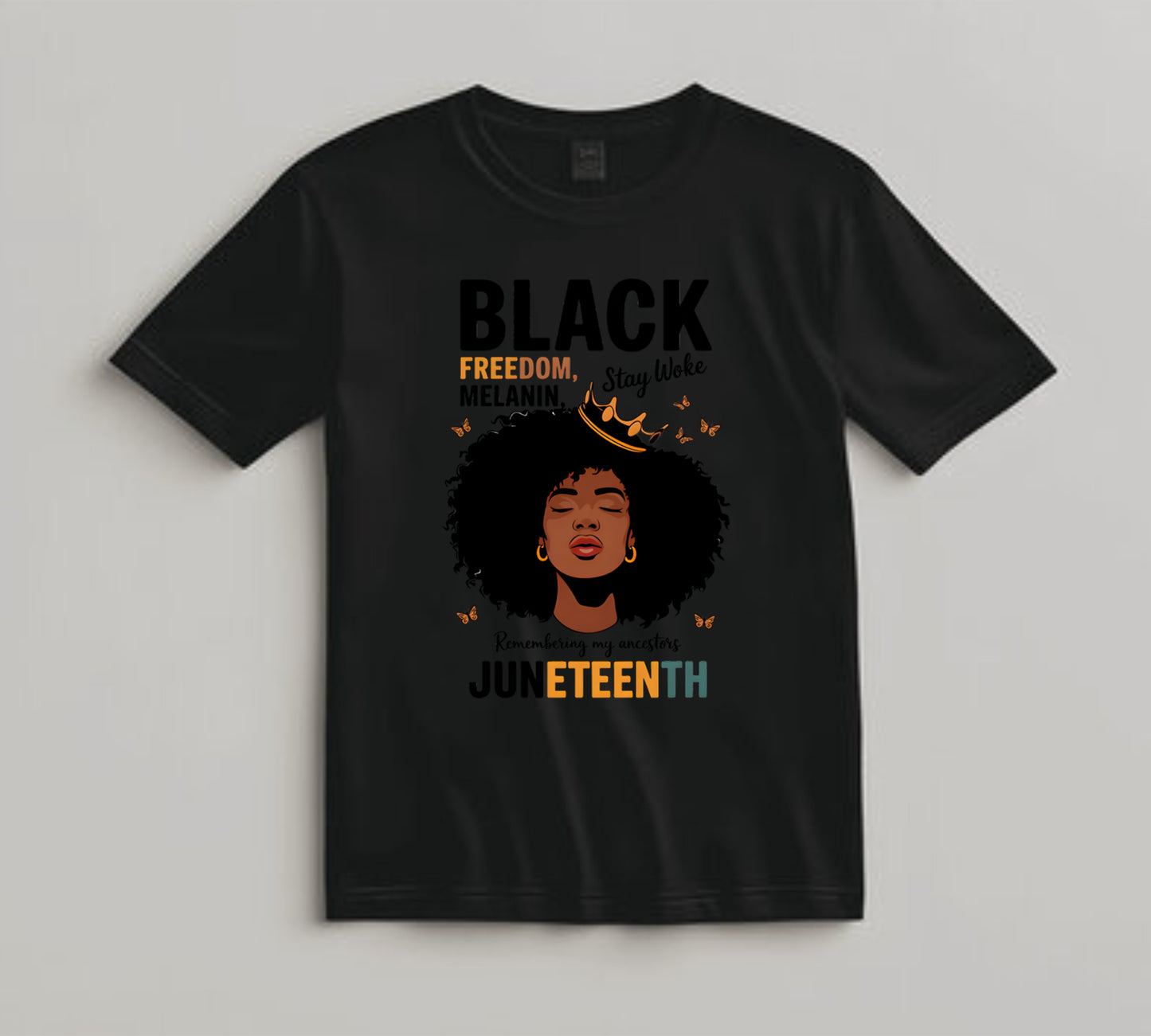 Juneteenth DTF Transfer Iron On Heat Transfer - Ready to Press, Black Freedom Melanin DTF Transfer 8292